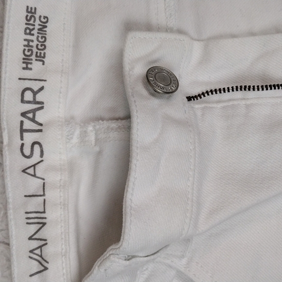 Vanilla Star White High Rise Straight Leg Distressed Ripped Five People Jeans - Picture 8 of 15